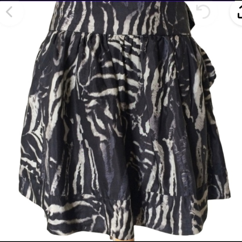 Express Silk Zebra Mini Skirt